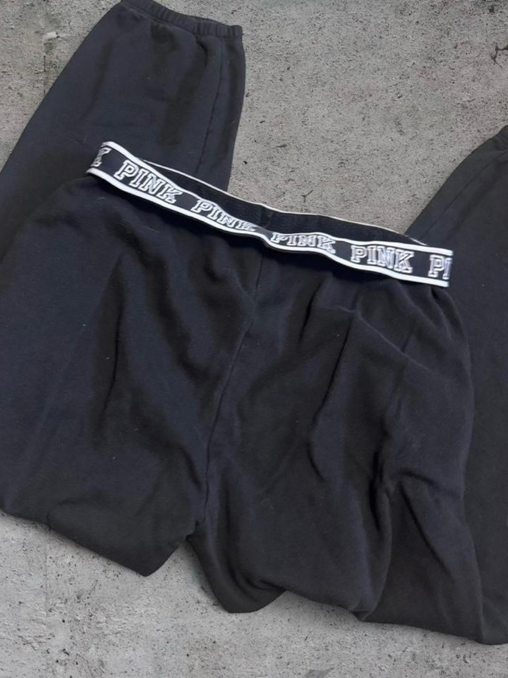PINK Victoria’s Secret Vintage Y2K Black Logo Waistband Sweatpants - Picture 3 of 7